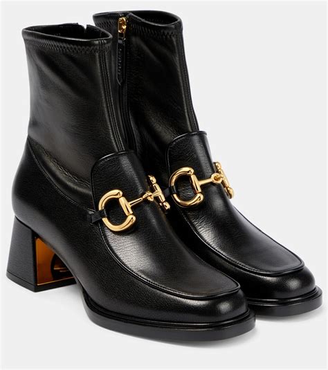 gucci horsebit leather ankle boots|gucci embellished leather ankle boots.